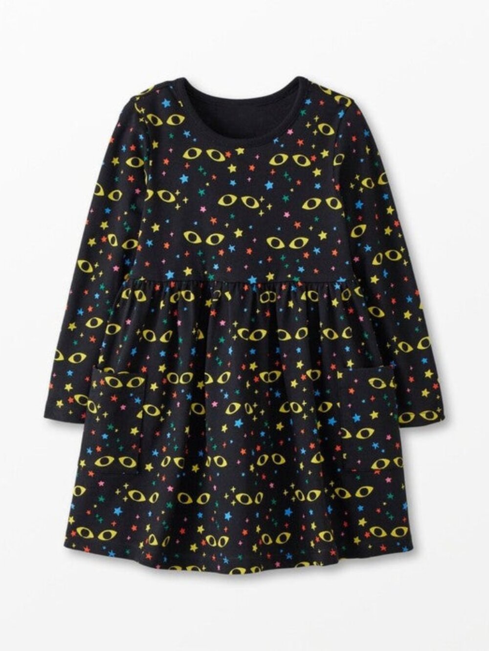 Hanna Andersson Pocket Dress in Cat Eyes Print Size 6-7